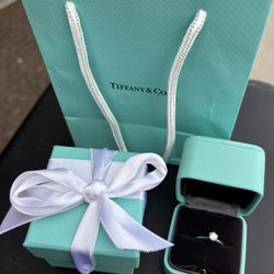 Tiffany & Co Platinum Diamond Ring Round 0.38 ct