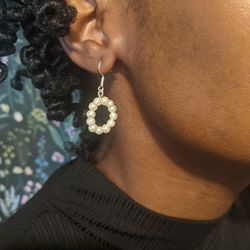 Faux Pearl Mini Hoop Earrings