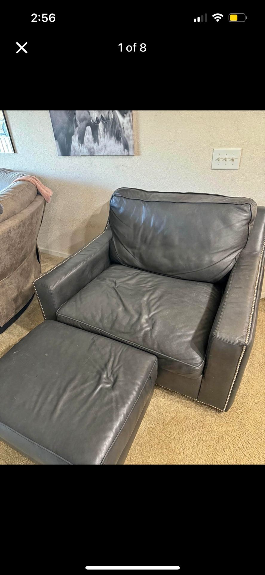High Quality Leather Chair and Ottoman