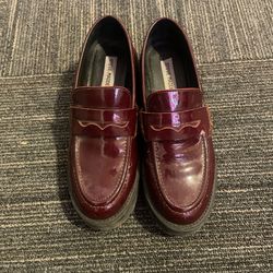 Steve Madden Burgundy Loafers—Size 6.5