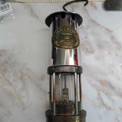 Antique Brass Miners Lamp. E Thomas & Williams Aberdare Type No. 5