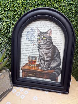 Smoking cat picture is 8 1/2 x 6 1/2 brand new