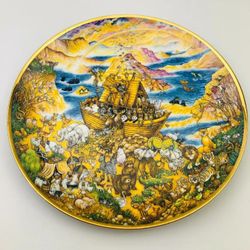 Noah's Ark Collector’s Plate By Bill Bell "Two by Two" Heirloom Limited Edition Gold Gilded