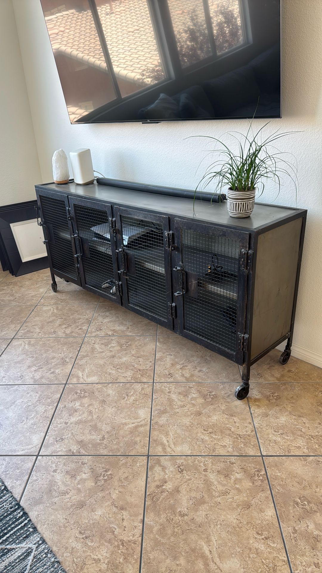 Living Spaces Industrial Media Cabinet