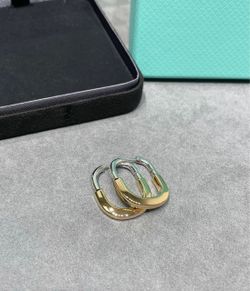 Two-Tone Hoop Earrings with Pavé Detail
