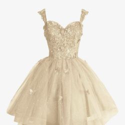 Fanciest Off Shoulder Glitter Tulle Homecoming Dresses for Teens 3D Butterfly Short Prom Dress Sequin Quinceanera Dresses