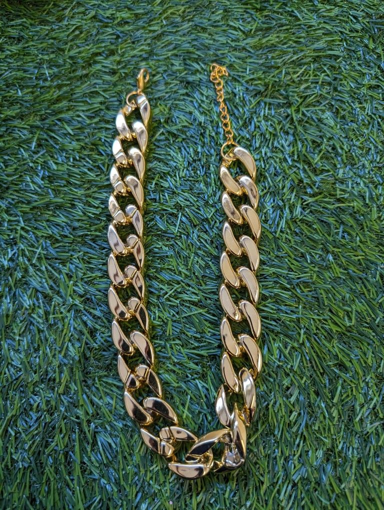 Gold Chain Dog Collar - Cuban Link Dog Necklace.  