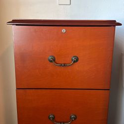 Wooden Four Drawer Locking File Cabinet 