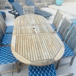 Teak Table  and 8 Chairs
