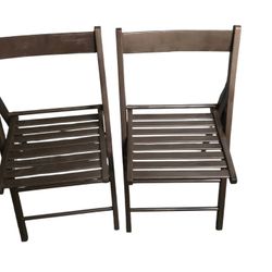 Wood Folding Chairs (Set of 2) – Sturdy, Painted Brown, Space-Saving