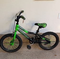 16” Kids Bike – Green/Black – Very Good Condition