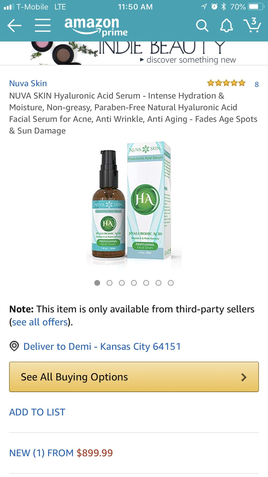 Professional hyaluronic acid $899 on Amazon!
