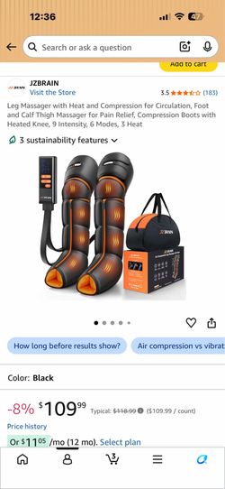Leg massager with heat and compression