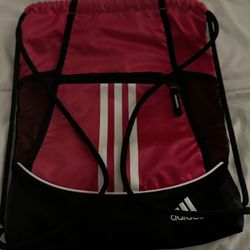 Adidas Pink And Black Backpack Drawstring 