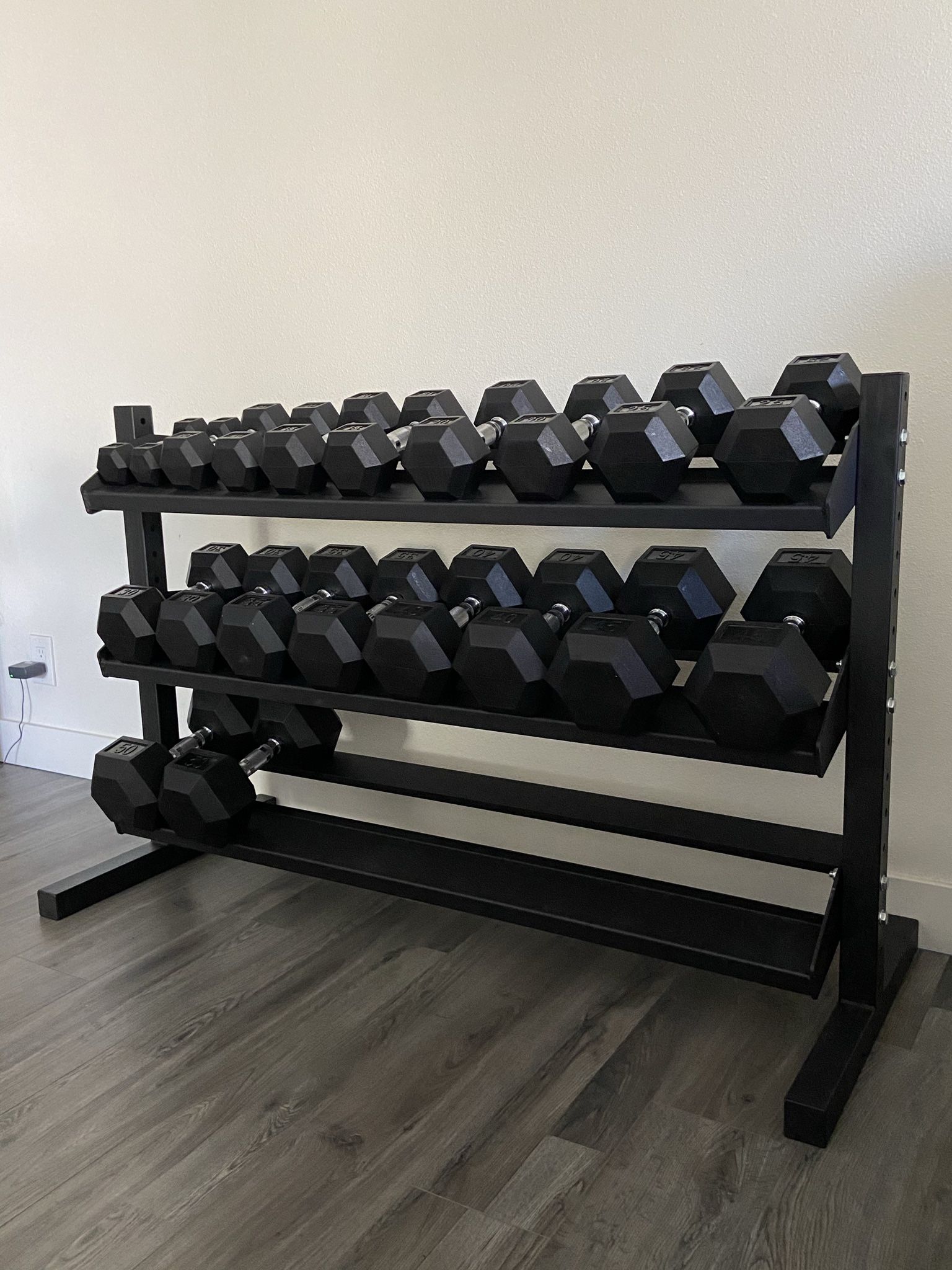 5-50lbs Dumbbells w/Rack 