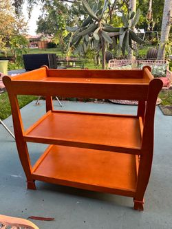 Wooden utility cart, kitchen trolley, plant stand