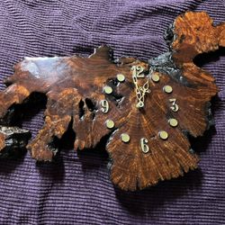 Vintage Redwood Live Edge Clock