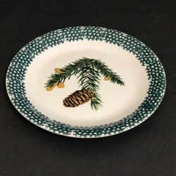 Thomson Pottery "Evergreen Scene 3” - 7 3/4 Inch Salad/Dessert/Pie Plate. 