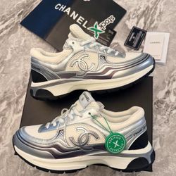 Silver Chanel Sneakers