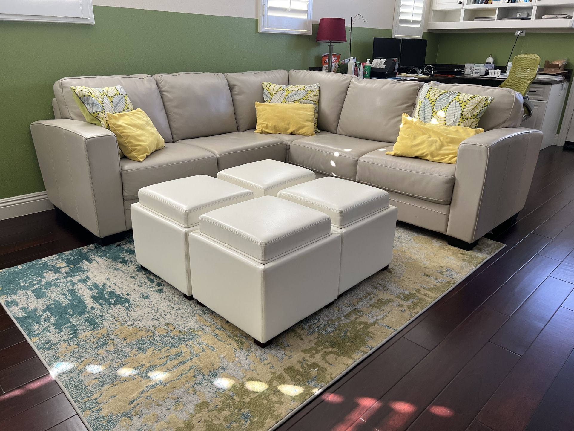 Full Leather Sectional Sofa (Scandinavian Designs)