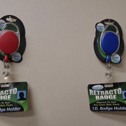 (1) Retractor Badge Holder Keychain Your Choice 