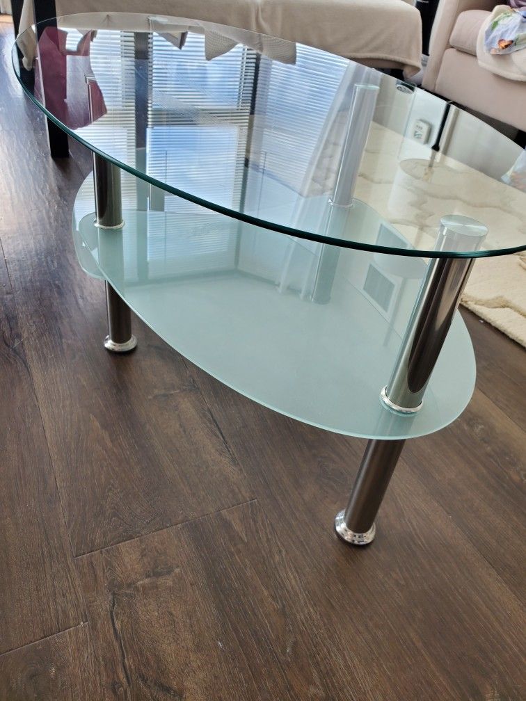 Glass coffee table