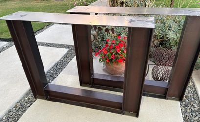 Industrial Modern Welded Steel -Table, Display, Desk Legs Set of 2