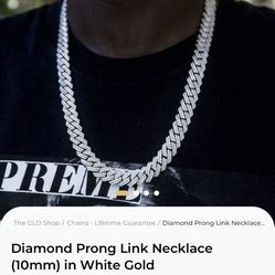 Diamond Prong Link 22” White Gold 