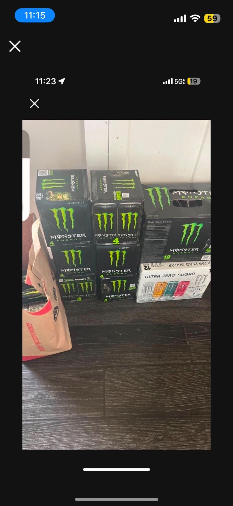 Twelve pack Monster Energy Drink $16