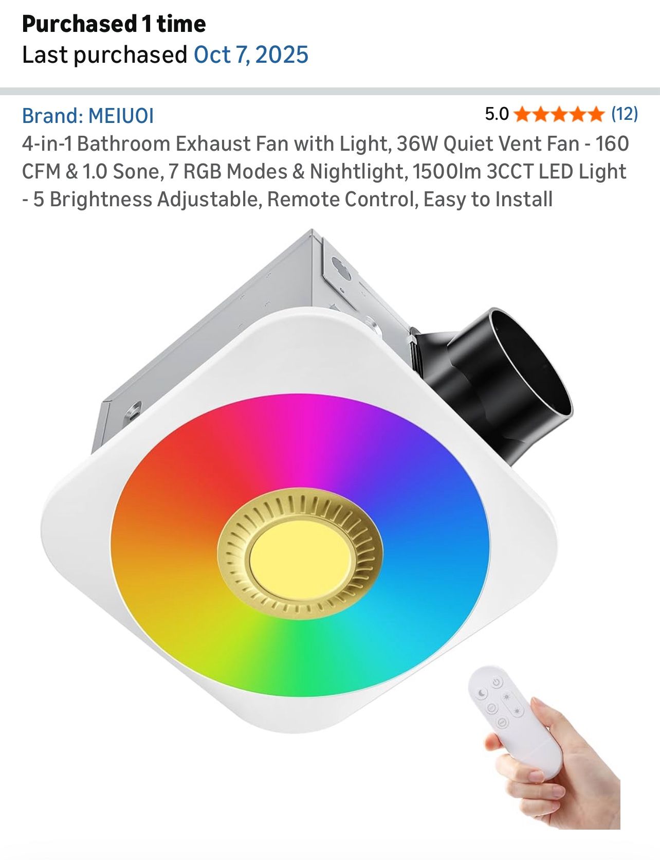 4 In 1 Bathroom Exhaust Fan