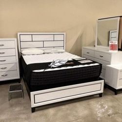 🎀BRAND NEW 👌Errico White 5 Piece Queen Panel Bedroom Set/ Other Color Available 