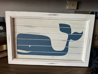 Whale Painted Board, Home Decor, New