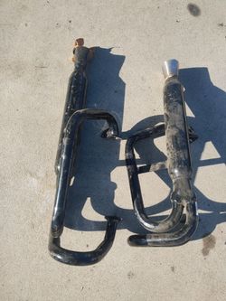 VW Buggy Dual Exhaust, Black with Chrome Tips