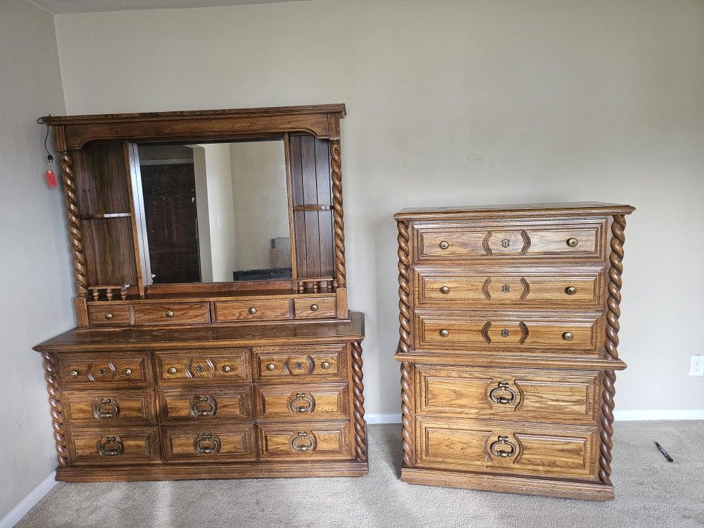 Vintage Real Wood Dresser