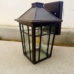 Exterior Porch Light Outdoor Sconce Anti-Rust Waterproof Aluminum Outside Light with Water Ripple Glass for Patio Yard Doorway Garage