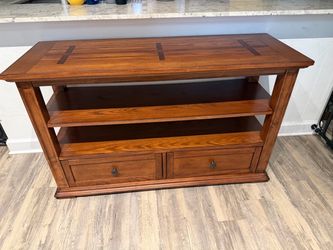 Wood TV Stand with Shelves and Drawers