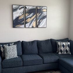Blue L Sectional Couch