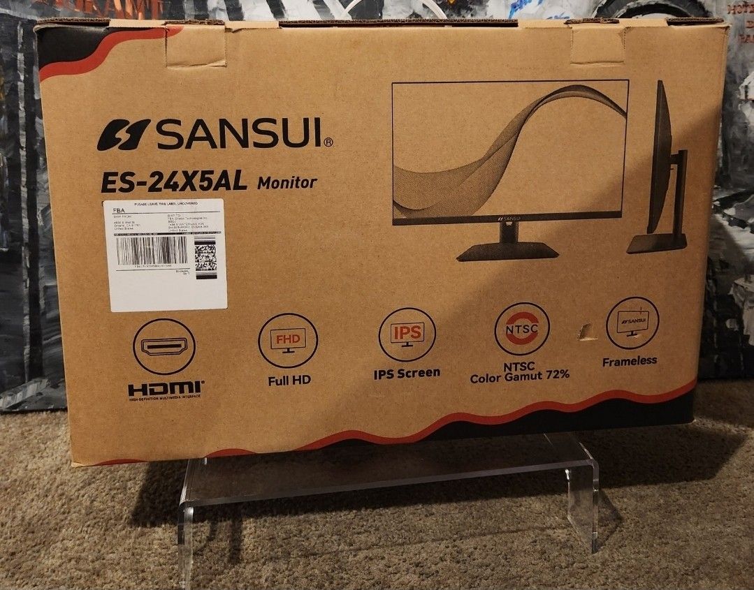 SANSUI Monitor 24 Inch 100Hz PC Monitor, HDMI VGA Ports VESA Mount, FHD Computer