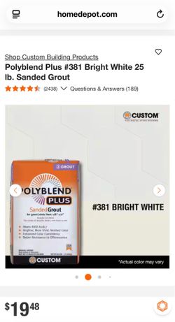 Bright white grout custom brand