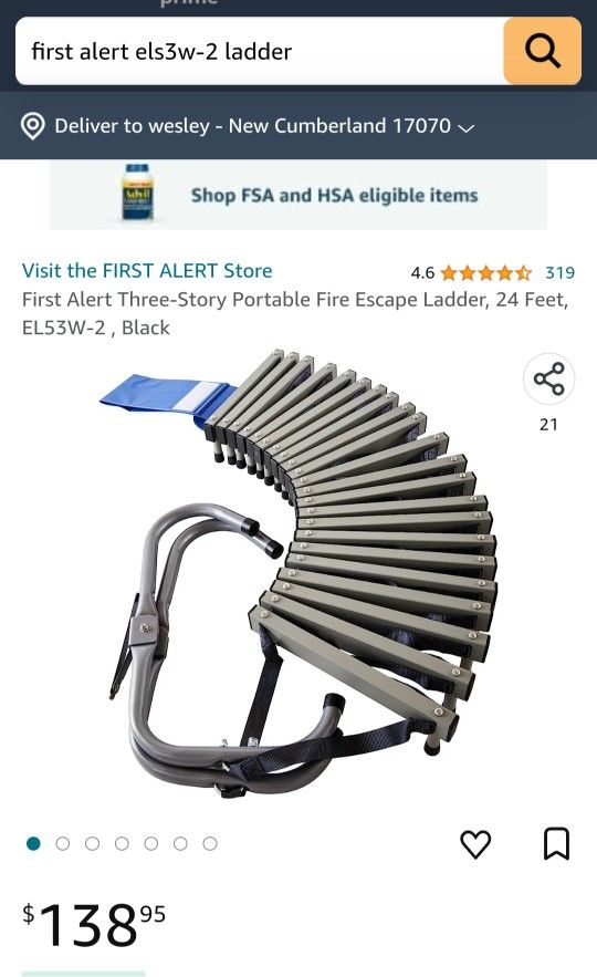 "FIRST ALERT 24 FEET 375 WEIGHT LIMIT WINDOW LADDER "