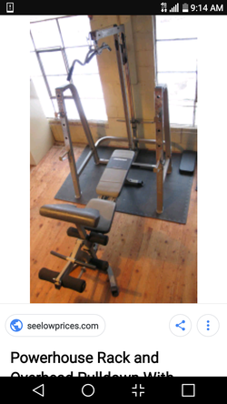 Powerhouse Rack and Overhead Pulldown With Weight Bench Powerhouse Strength Series for Sale in Oklahoma City OK OfferUp