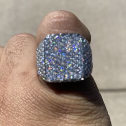 925 Silver Custom Moissanite Ring (Size 8)