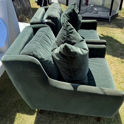 2 Article velvet green Chairs