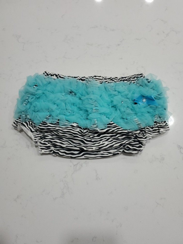 Turquoise Baby Booty Bloomers | Zebra Print