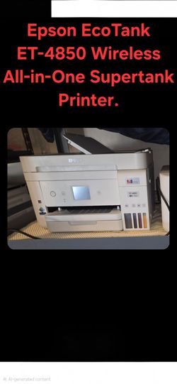 Epson EcoTank ET-4850 Wireless All-in-One Supertank Printer.