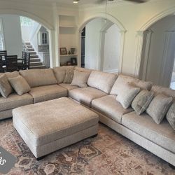 $49 Down Payment Ashley Large Comfy Sectional Sofa with Ottoman Options Total Price 