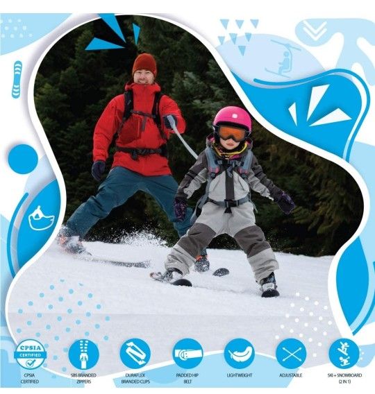 Ski and Snowboard Harness Trainer for Kids - Teach Your Child The Fundamentals of Skiing and Snowboarding - Premium Training Leash Equipment Pre