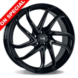 DBM ENC GLOSS BLACK MILLING SPOKE  22X8, 5X100/5X108/5X110/5X112/5X114.3/5X120