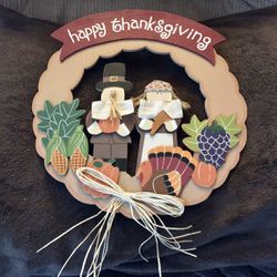 Cute Thanksgiving Decorations, Wreath And Figurines 