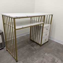 Manicure Table – NEW (Marble & Gold Style)